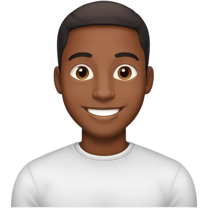 black man face with confident expression emoji