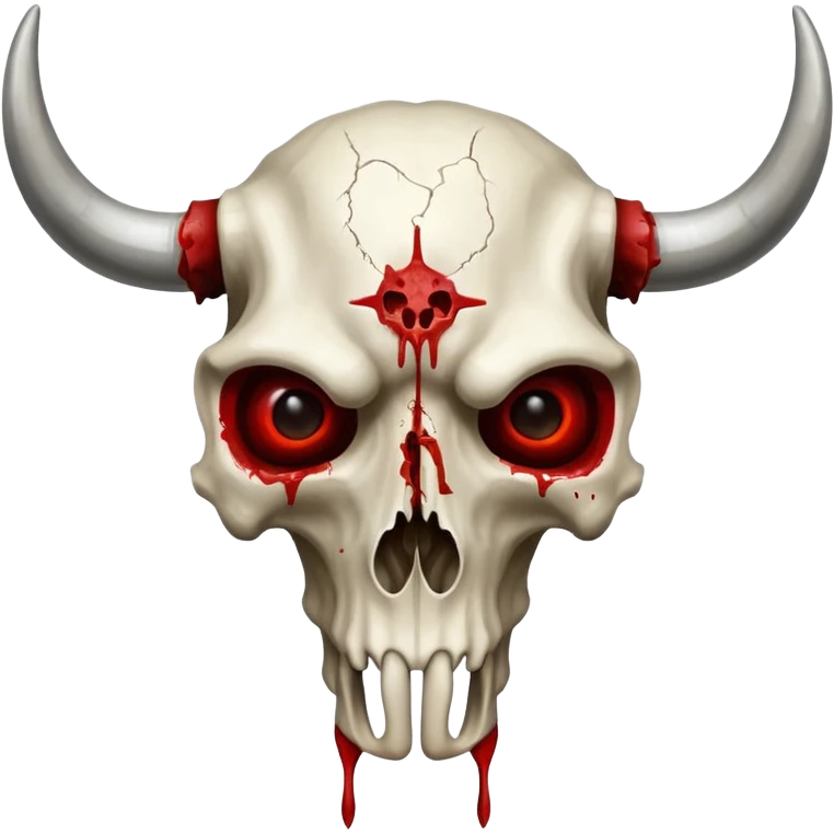 Bull skull with bloody eye sockets emoji