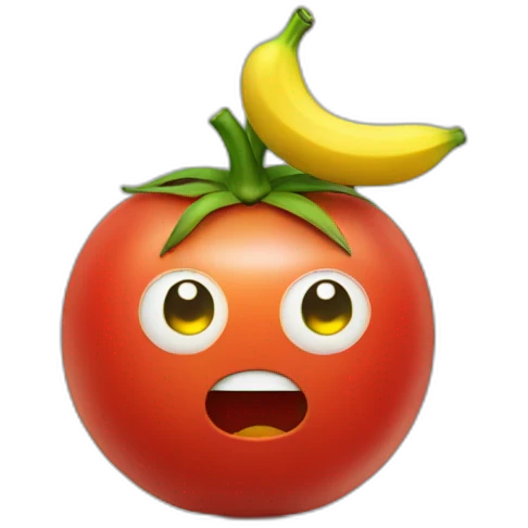 Tomato holding a banana emoji