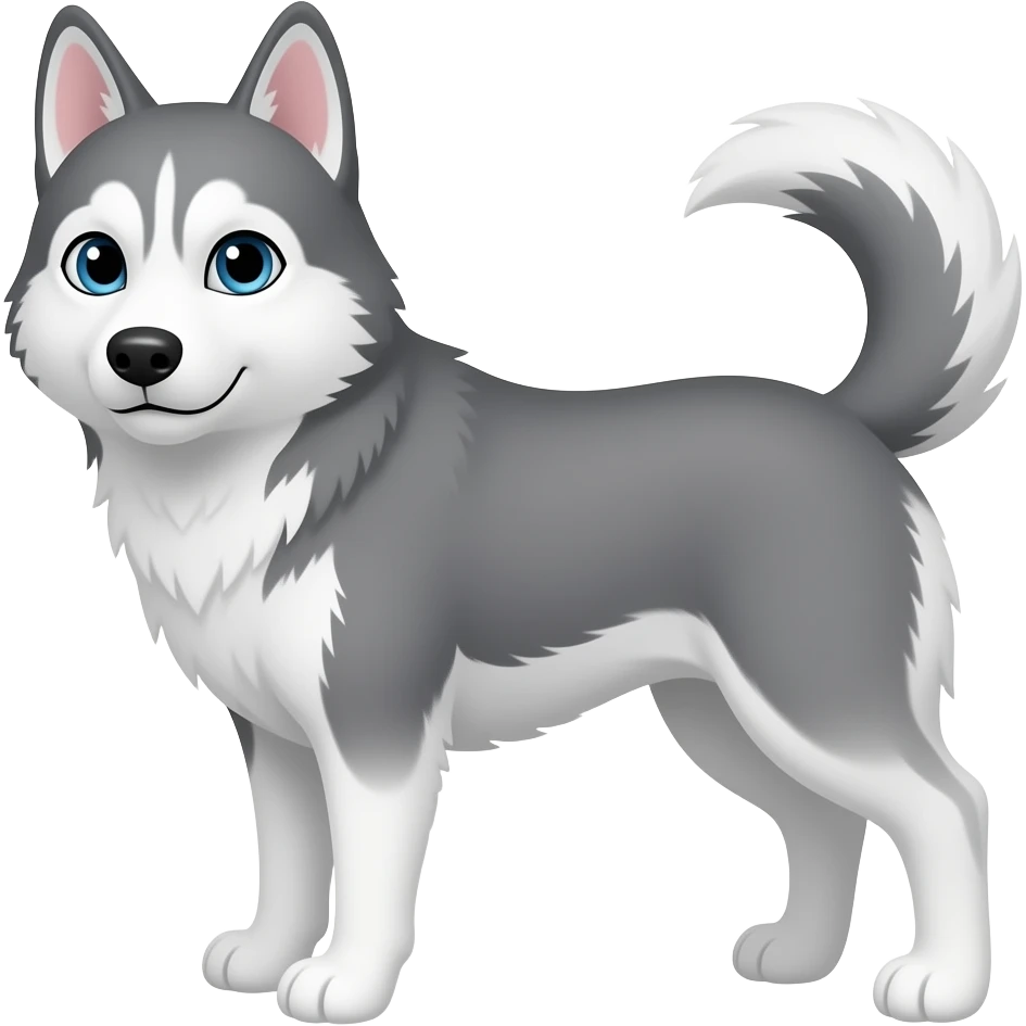 grey husky diva emoji