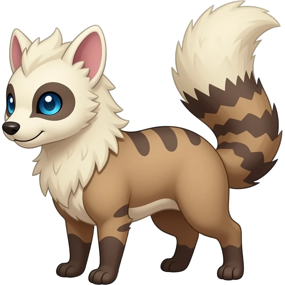 Randomly marked randomly colored Absol-Furret-Mankeulv-Civet-Genet-Marsupial-Ermine-hybrid emoji