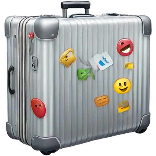 Rimowa suitcase with stickers emoji