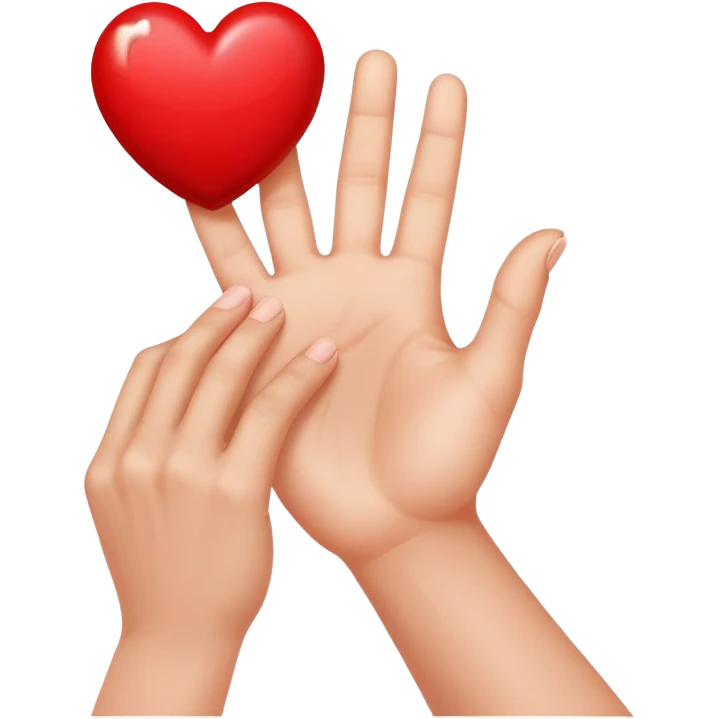 A Heart Hand and in This hand is a red heart  emoji