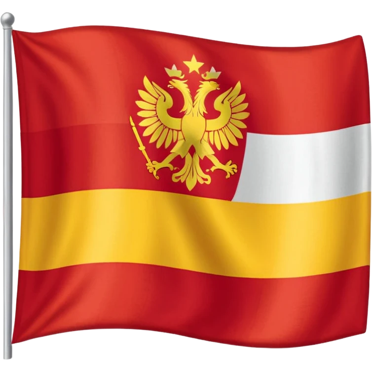 a flat flag that is split down the middle of half the polish flag and half the macedonian flag emoji