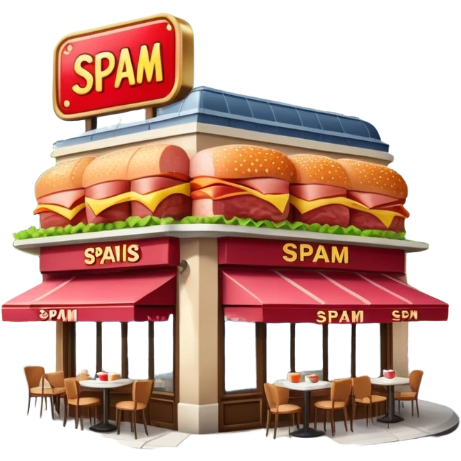  SPAM meat paris cafes city landscape  emoji