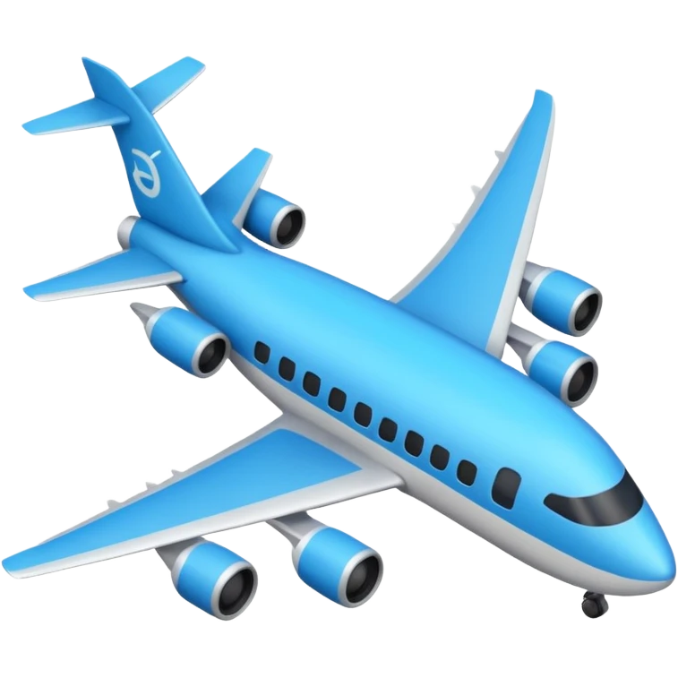 Créame un emoji que sea el contorno de un triángulo y adentro un avión azul  emoji