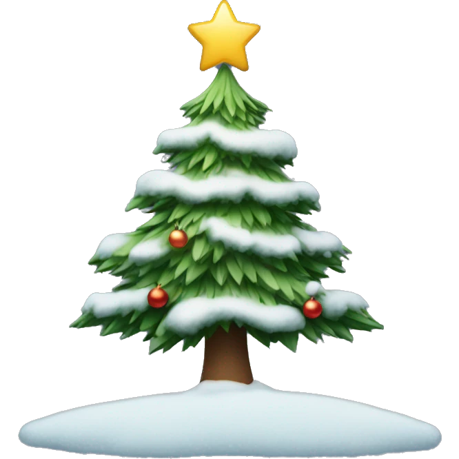 christmas tree with snow emoji