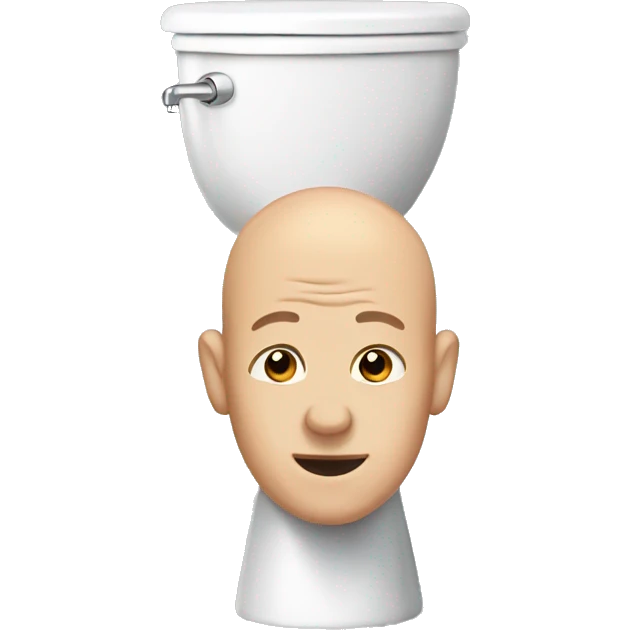 a bald head sticking out of a toilet emoji