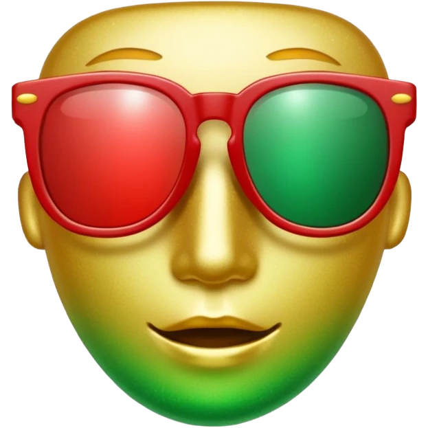 glitter red and green glasses vertically emoji