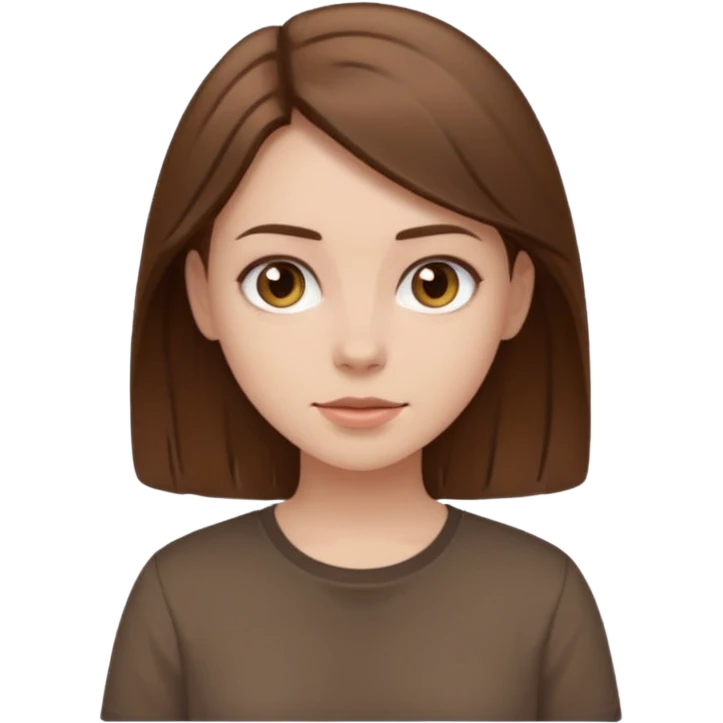 Pale girl brown hair and wearing brown shirt  emoji