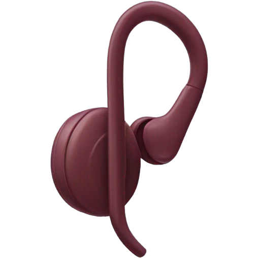 Ear Pods maroon color emoji