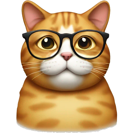 Fat cat with glasses emoji