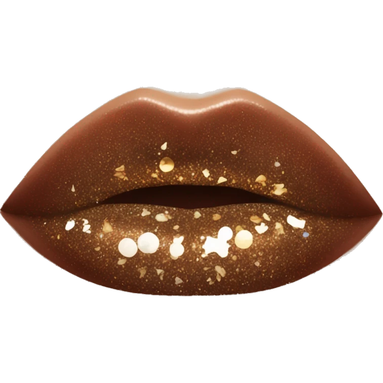 Brown ombre lip gloss with a lot of glitter emoji