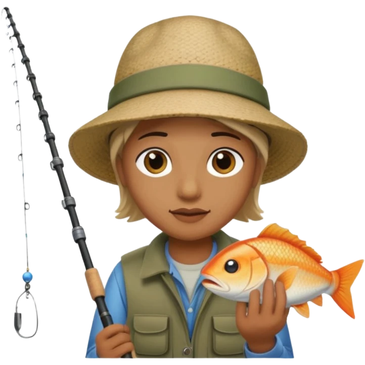 Someone fishing a fish. emoji