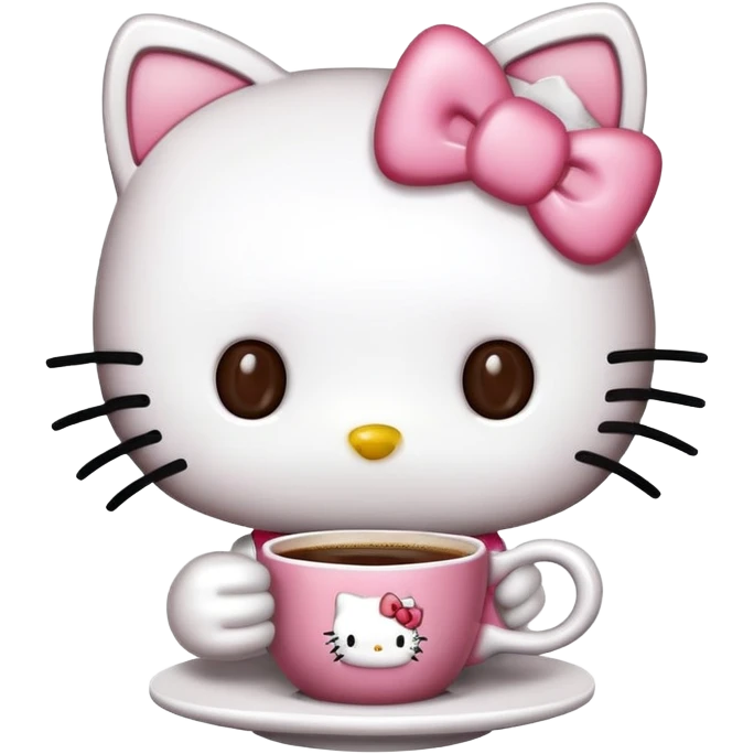 hello kitty drinking coffee emoji