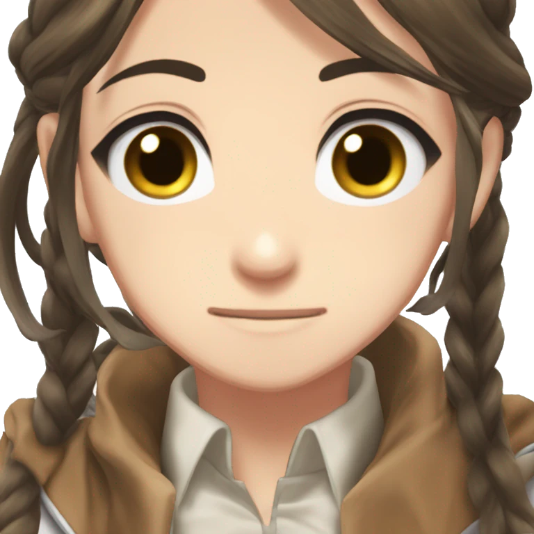 Sasha Braus brown hair hair in a ponytail anime attack on titan emoji
