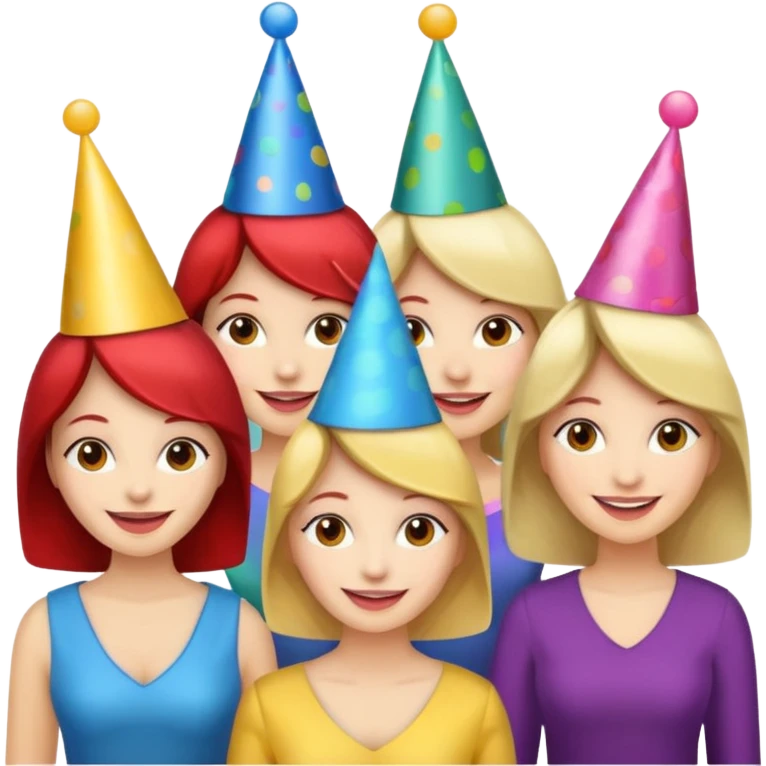parti şapkalı kadınlar emoji