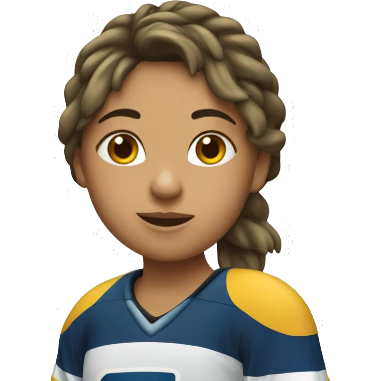 chica haciendo hockey emoji