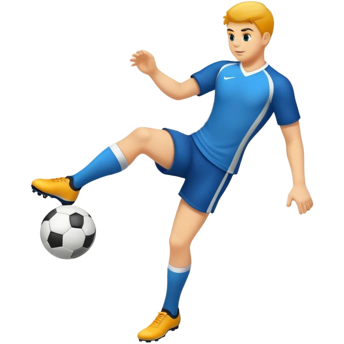 foot kicking a ball, fun and dynamic emoji