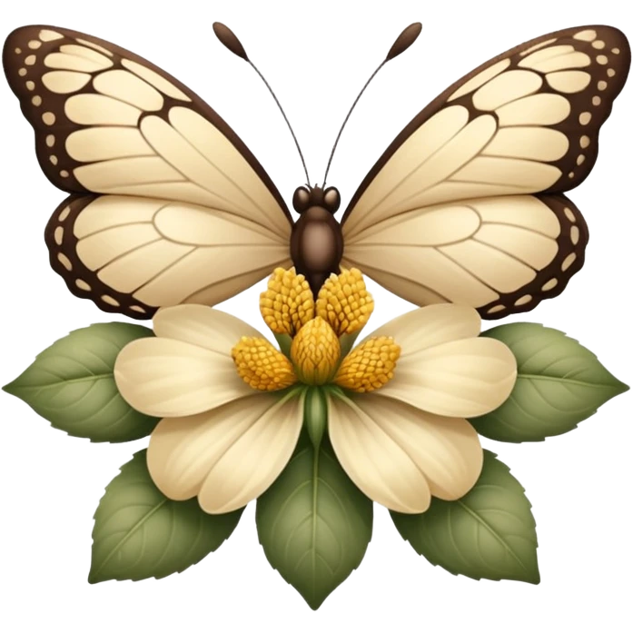 цвеок а на нем бабочка beige emoji