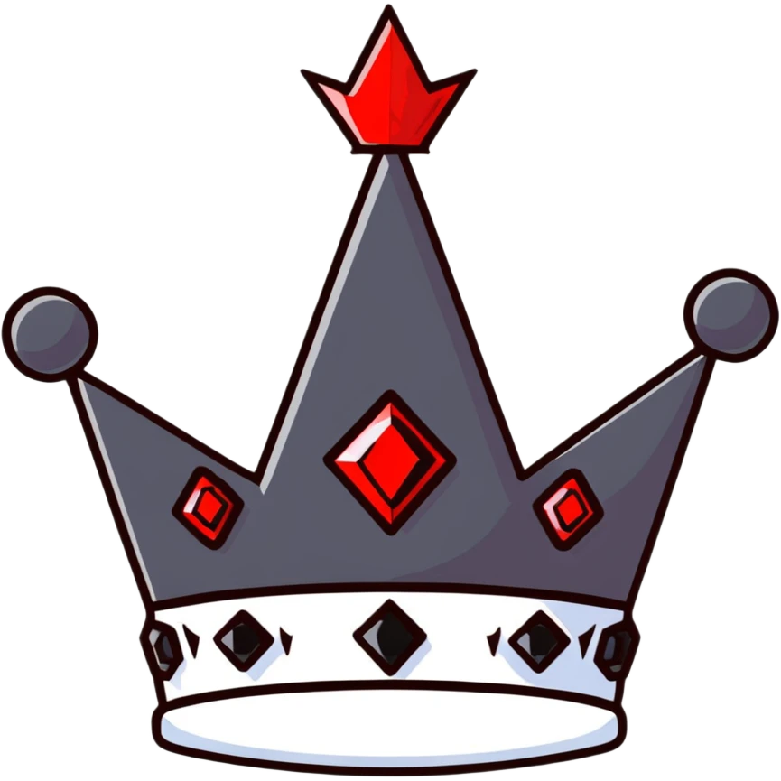 black crown with red gems emoji