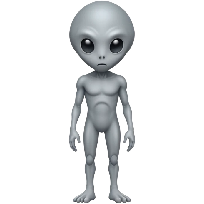 fullbody sad gray alien emoji