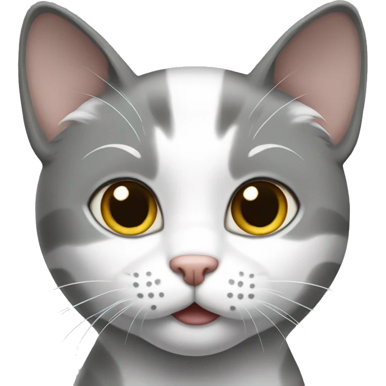 Gray and white cat emoji
