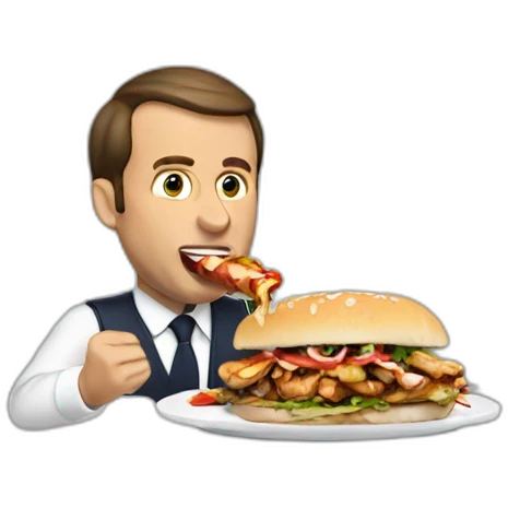 macron eating kebab emoji