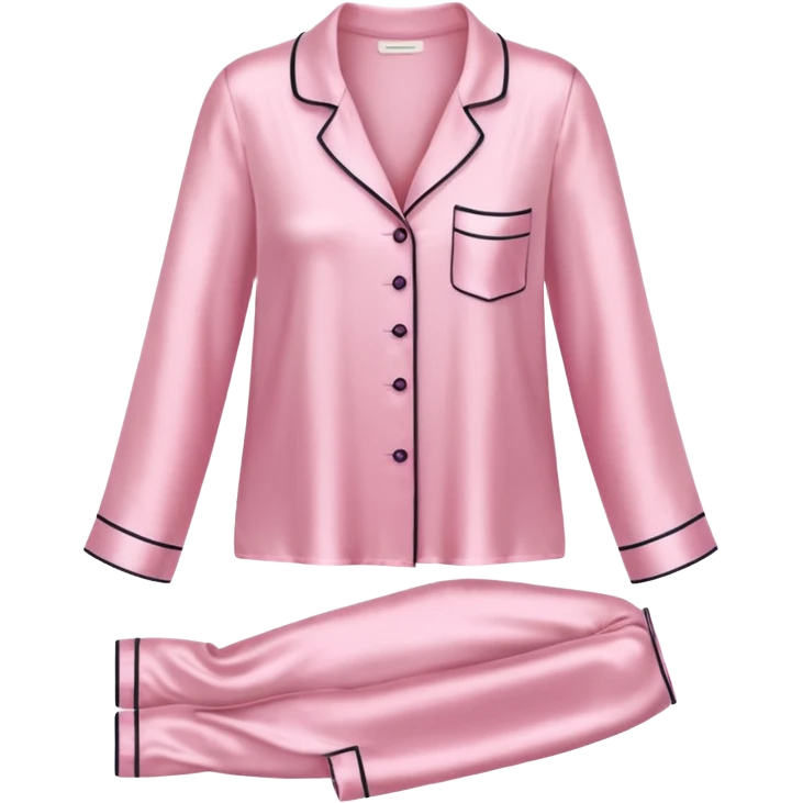 Light pink silk pyjamas set emoji