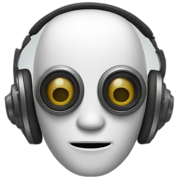 Robot with headphones  emoji