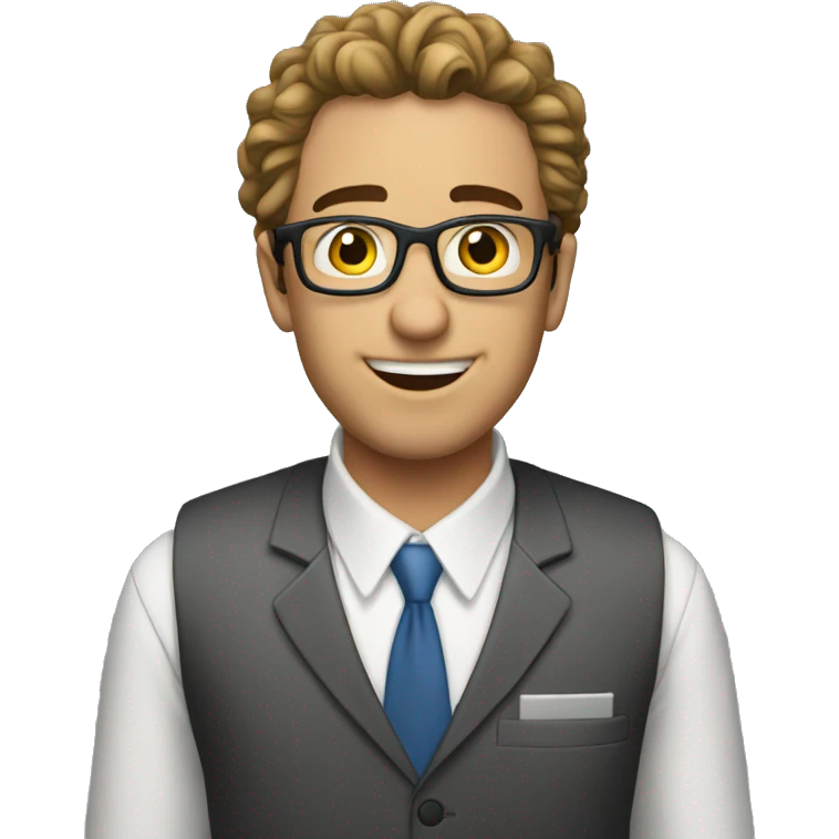Seth working at computer nerdy emoji