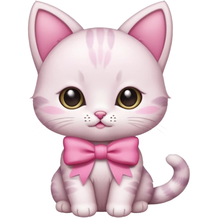Baby cat have🎀and like pinterest drawing soft and cutie emoji