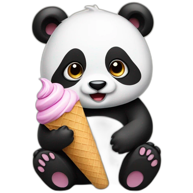 Panda eating ice cream emoji