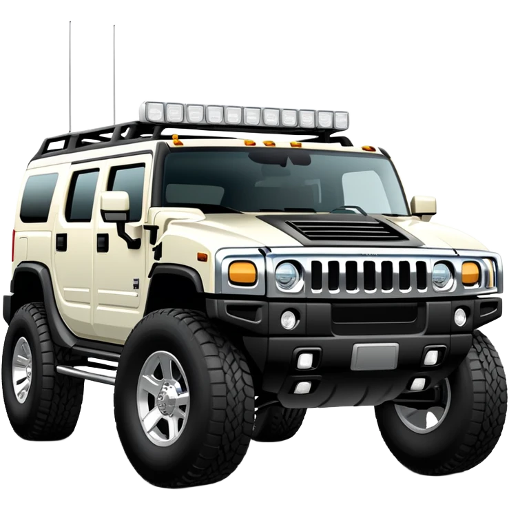 A white 2004 Hummer truck on some nice wheels emoji
