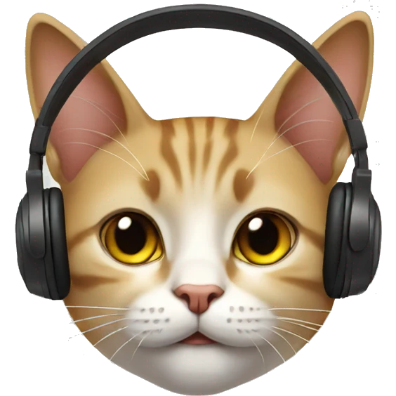 Cat wearing headphones  emoji
