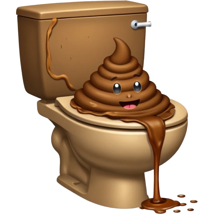Poop in toilet emoji