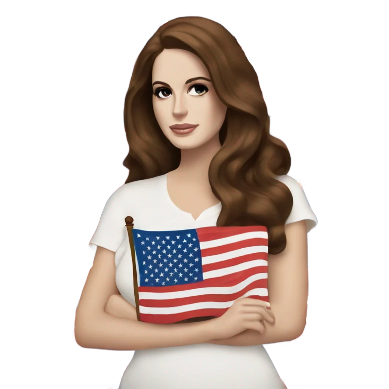 lana del Rey holding an American flag  emoji