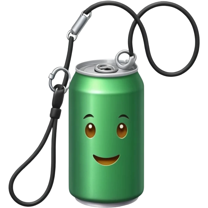 Green Soda can on leash  emoji