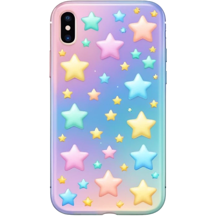 Colorful shiny pastel iPhone with cute bright light whitish pastel stars on it  emoji