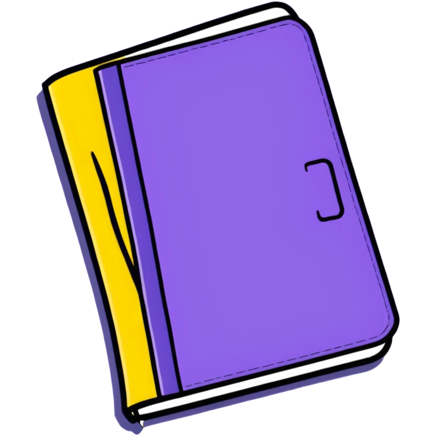 Closed purple book identical to the red book emoji 📕 but purple colored with "VOL. 5" written on the cover emoji
