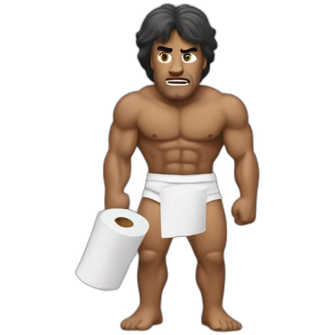 Rambo with toilet paper emoji