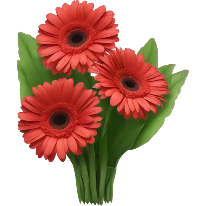 Three gerbera in a bouquet  emoji