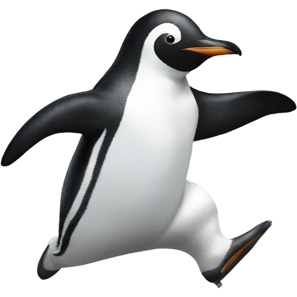 Penguin skipping emoji
