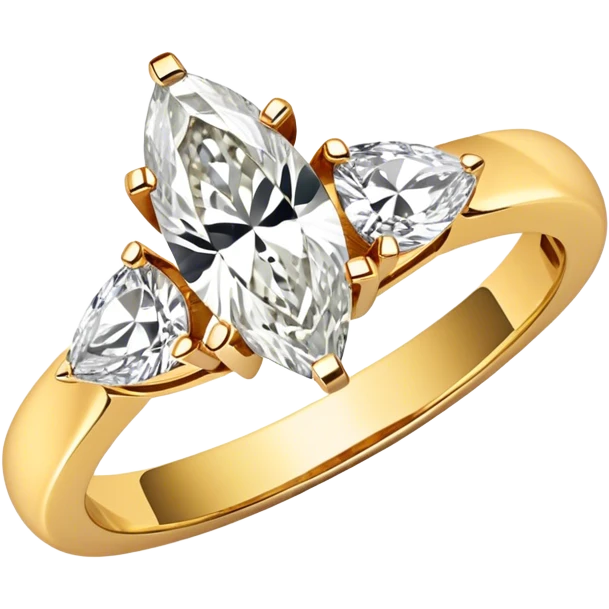 Gold Marquise diamond ring emoji
