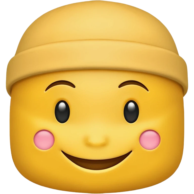 Kufi hat on smiling yellow emoji emoji