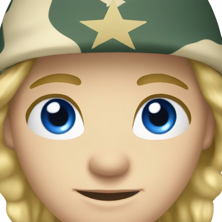 blonde blue eye guy with army uniform emoji