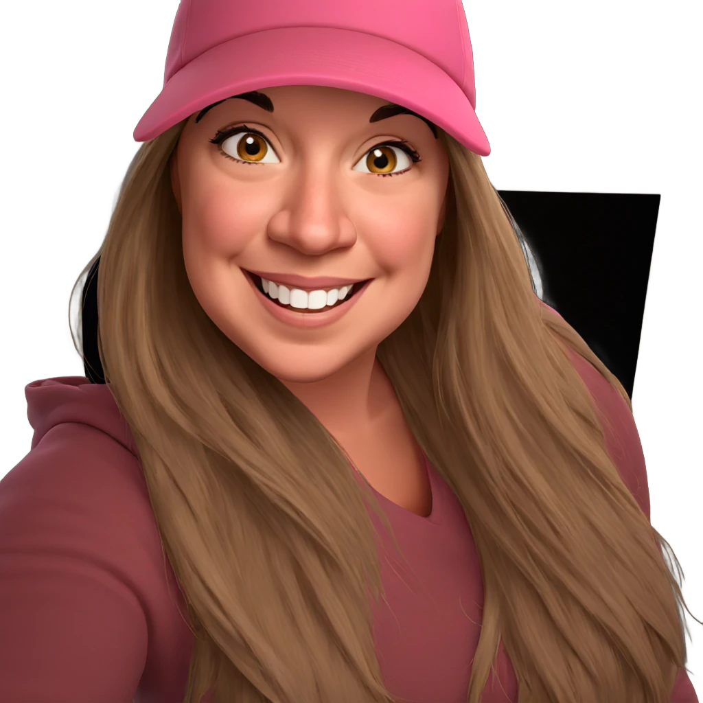 smiling girl in pink hat emoji