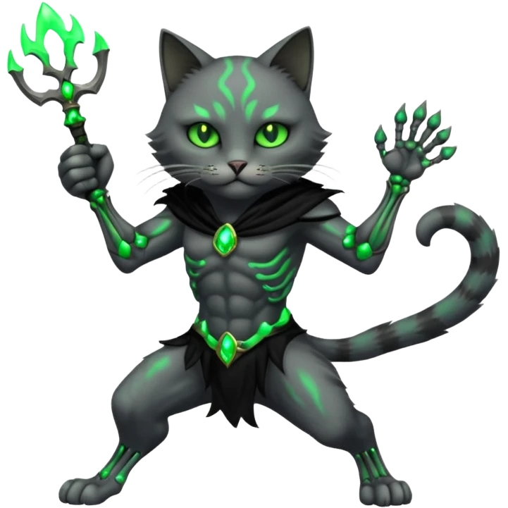 cat hades has death powers. dynamic pose emoji