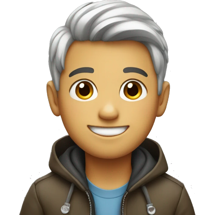 smiling boy in jacket emoji