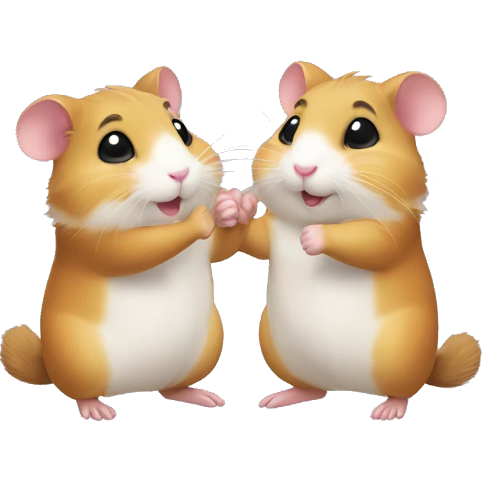 two hamsters giving handshake  emoji